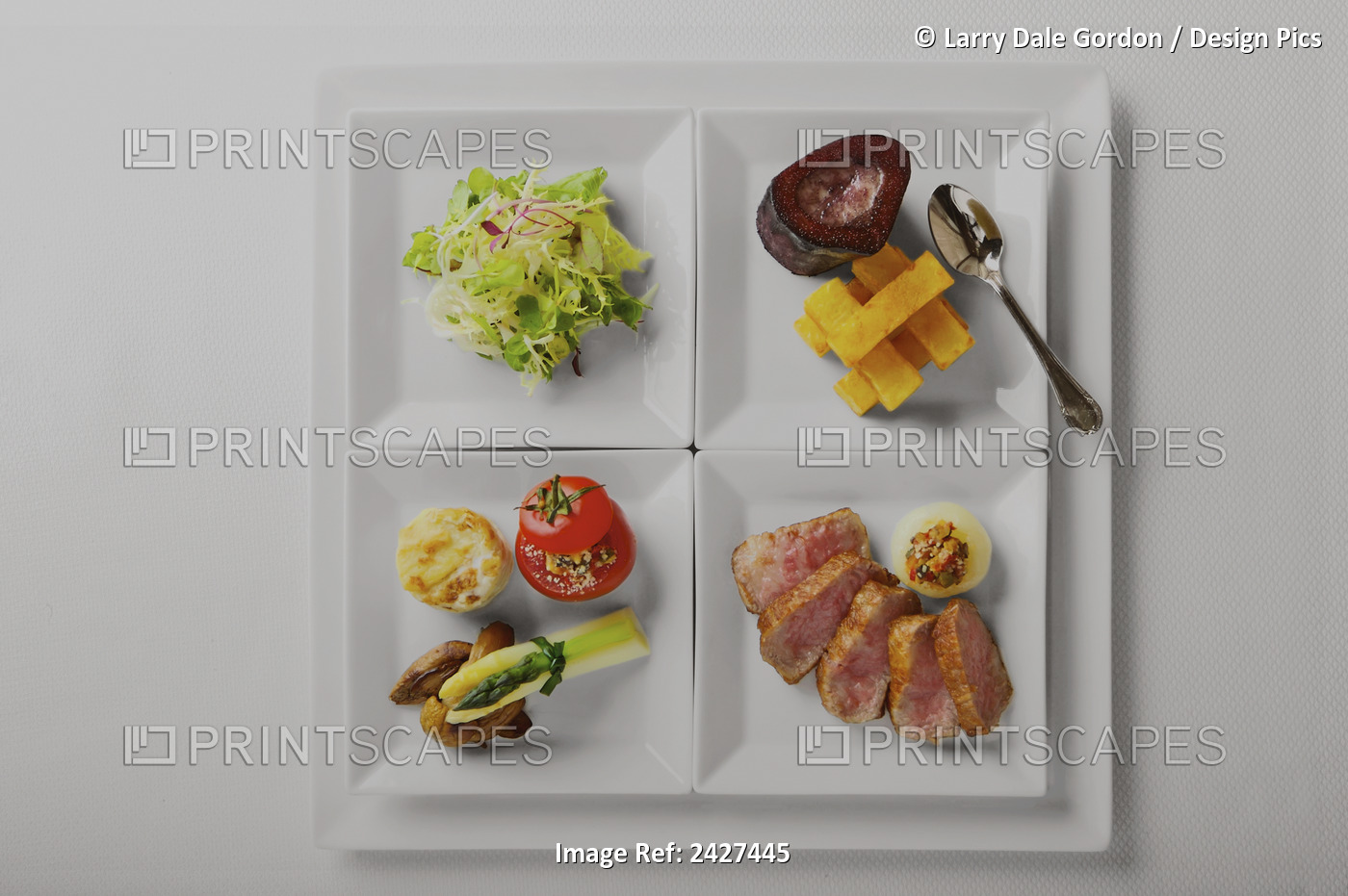 Japanese Combination Plate, Kobe Beef, Salad, Vegetables, Caviar; Honolulu, ...