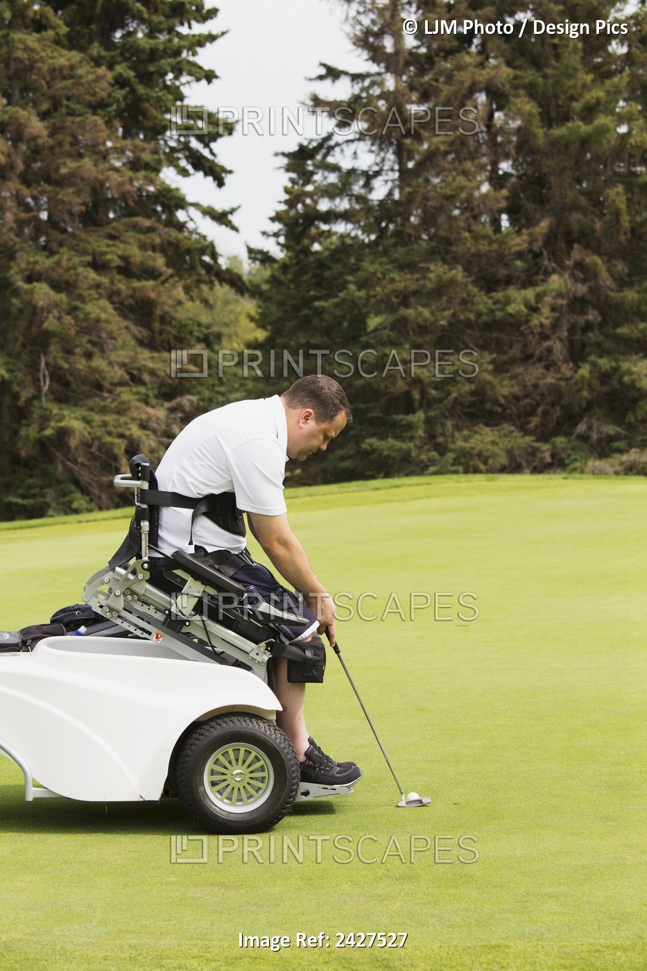 Disabled Golfer In A Tournament Using High Tech Mobility Aid; Edmonton, ...