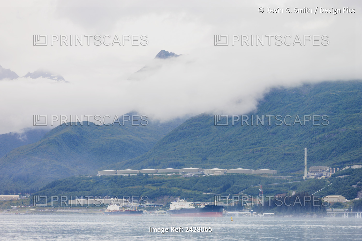 The Alyeska Pipeline Terminal And Tank Farm, Valdez, Prince William Sound, ...