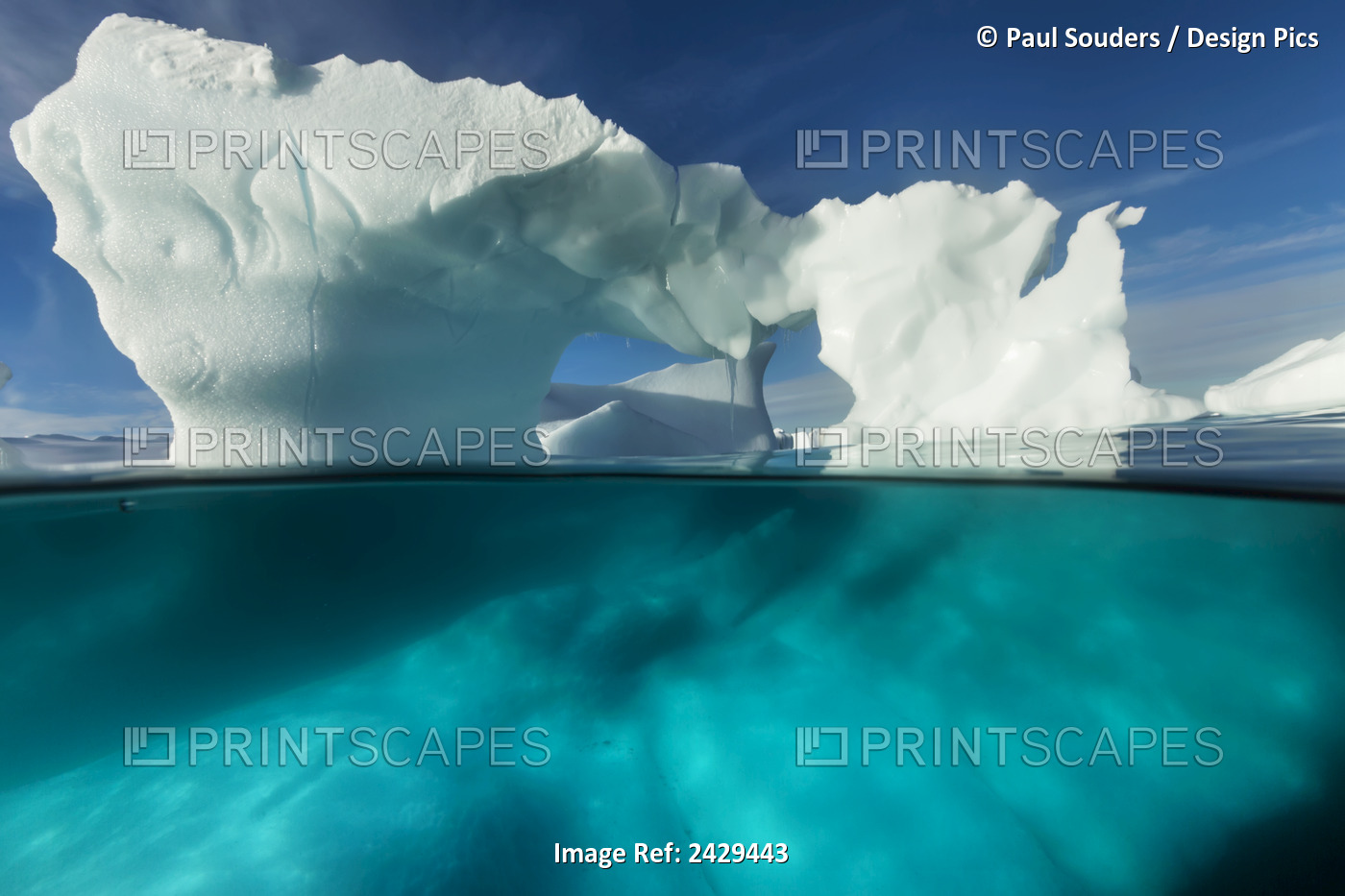 Antarctica, Underwater View Of Arched Iceberg Floating Near Enterprise Island ...