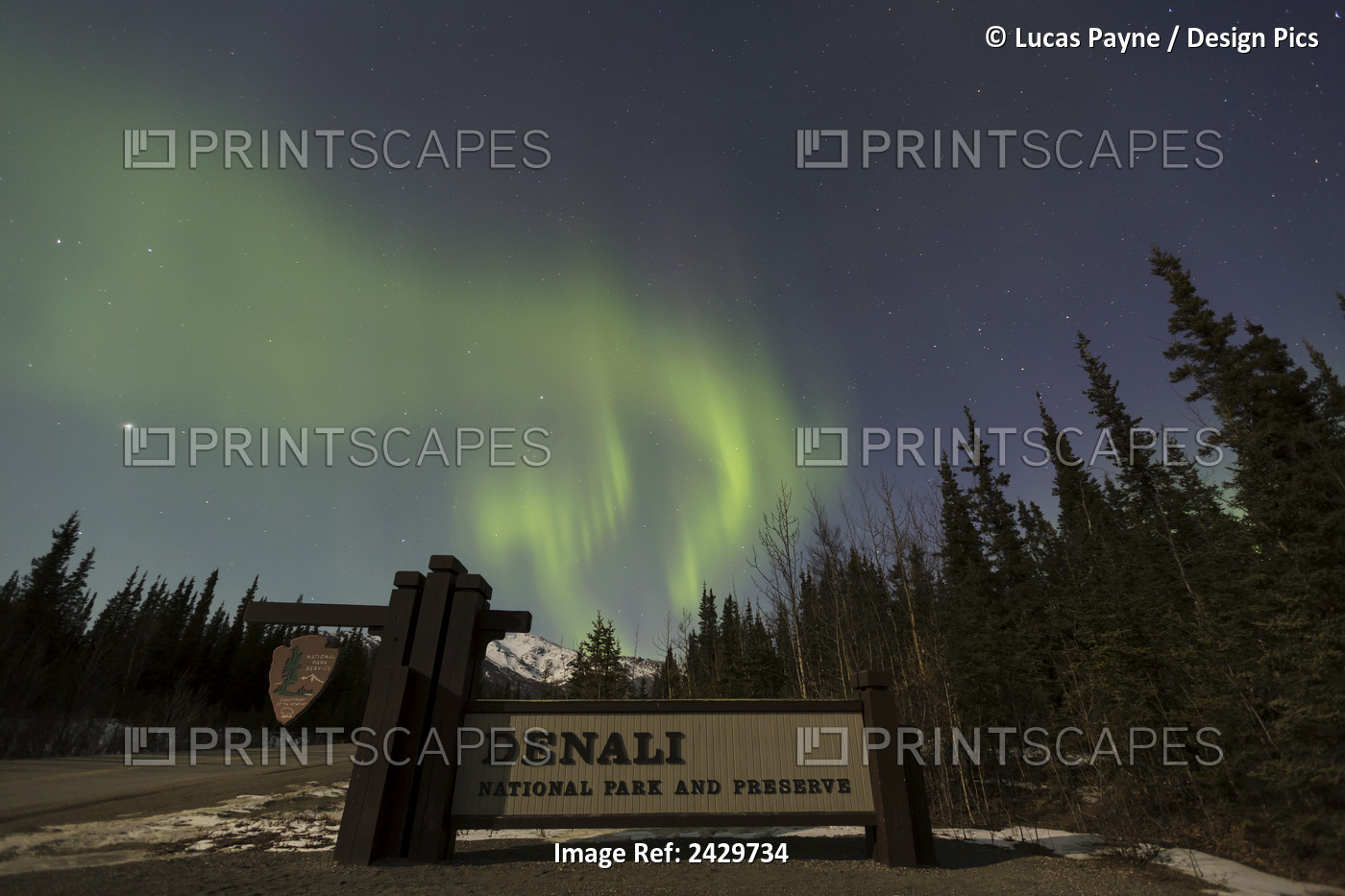 The Aurora Borealis (Northern Lights) Dancing Above The Sign Marking The ...
