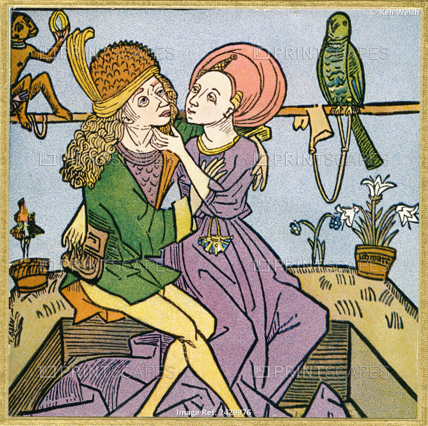 Lovers In The Middle Ages. From Illustrierte Sittengeschichte Vom Mittelalter ...