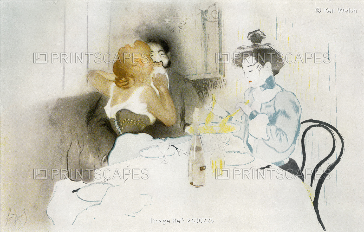 Figures Seated In A Caf