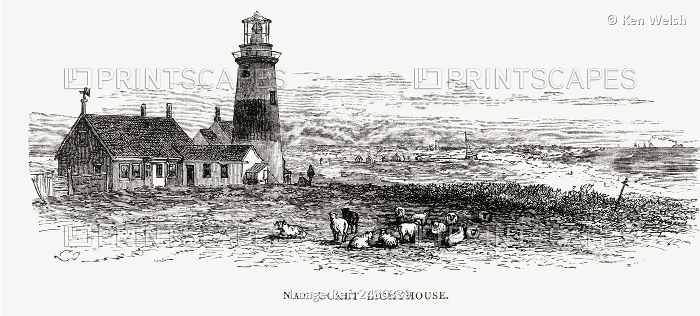 Nantucket Lighthouse, Massachusetts, United States Of America, C.1870. From ...