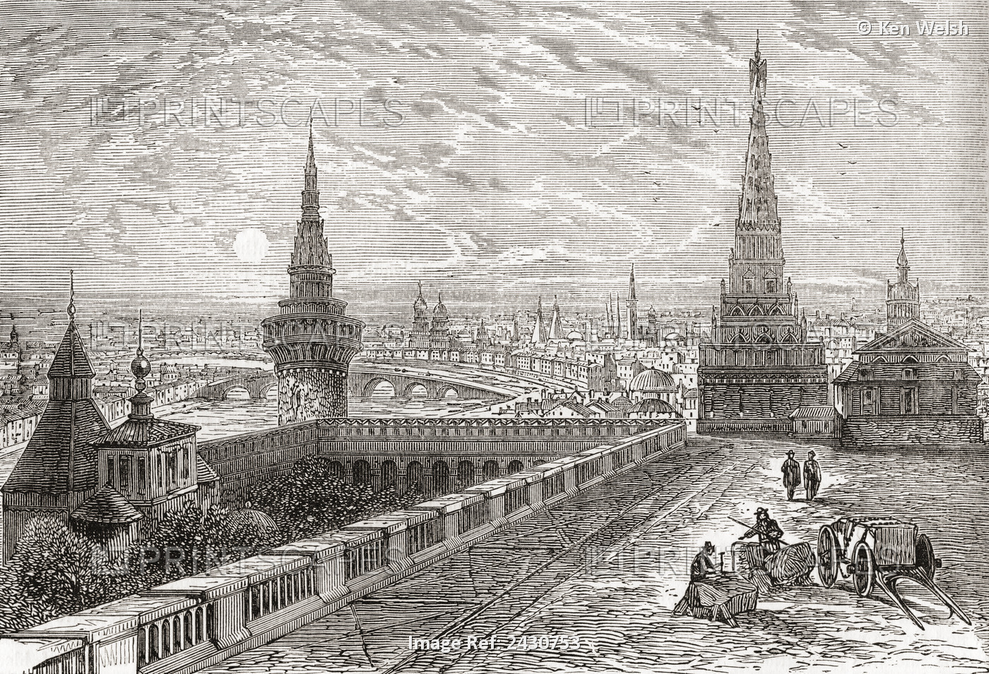 Moscow, Russia In The 19th Century. From The National Encyclopaedia, Published ...