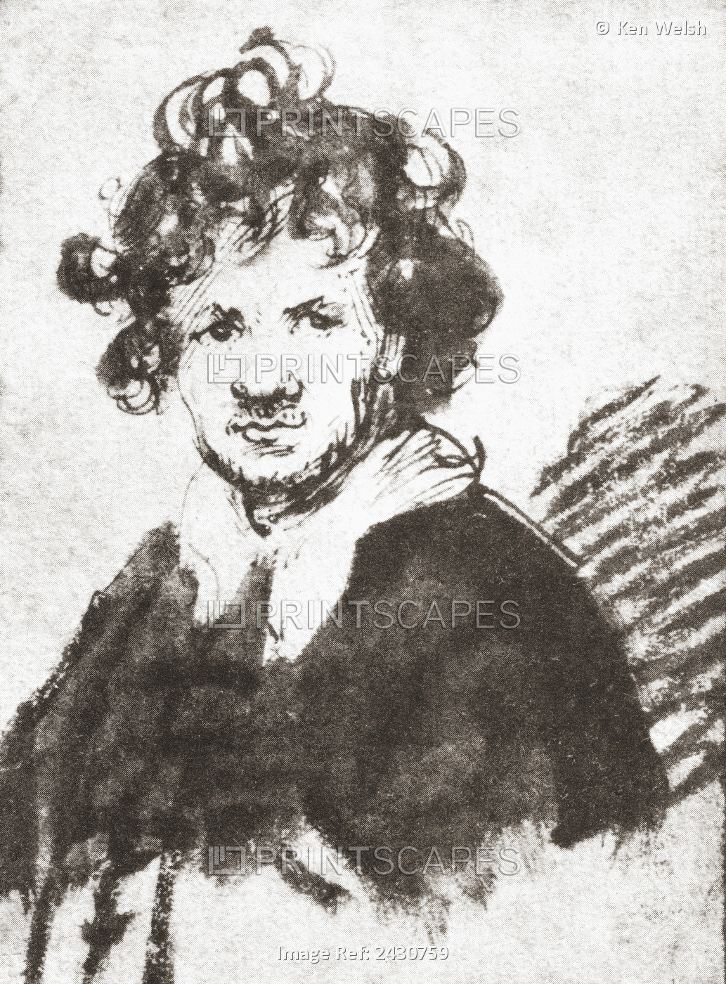 Self Portrait Of Rembrandt Harmenszoon Van Rijn, 1606-1669. Dutch Painter And ...