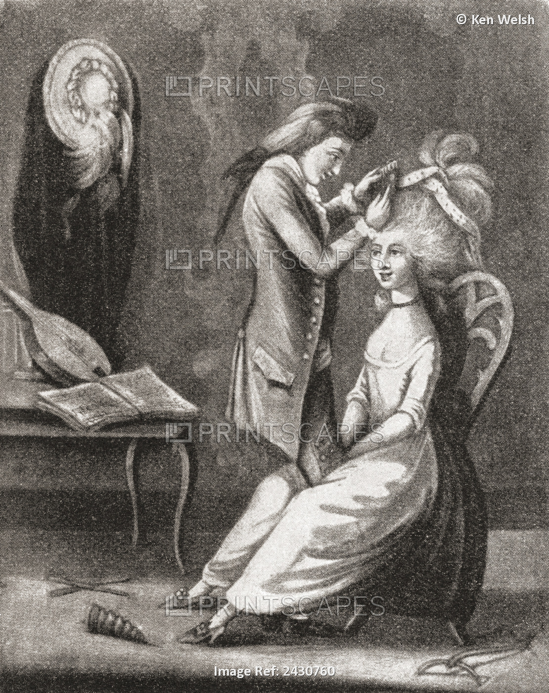 The Boarding-School Hair-Dresser, 1786. From Illustrierte Sittengeschichte Vom ...