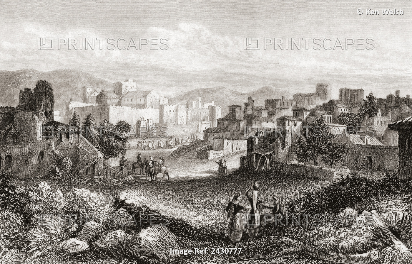 Bethlehem, Palestine In The 19th Century. From A 19th Century Print.