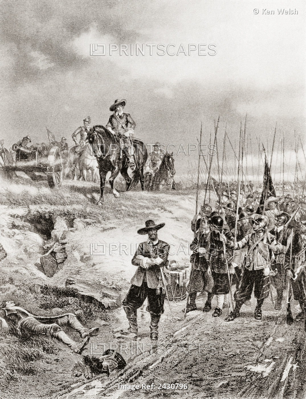 Oliver Cromwell At The Battle Of Marston Moor, 2 July 1644, During The First ...