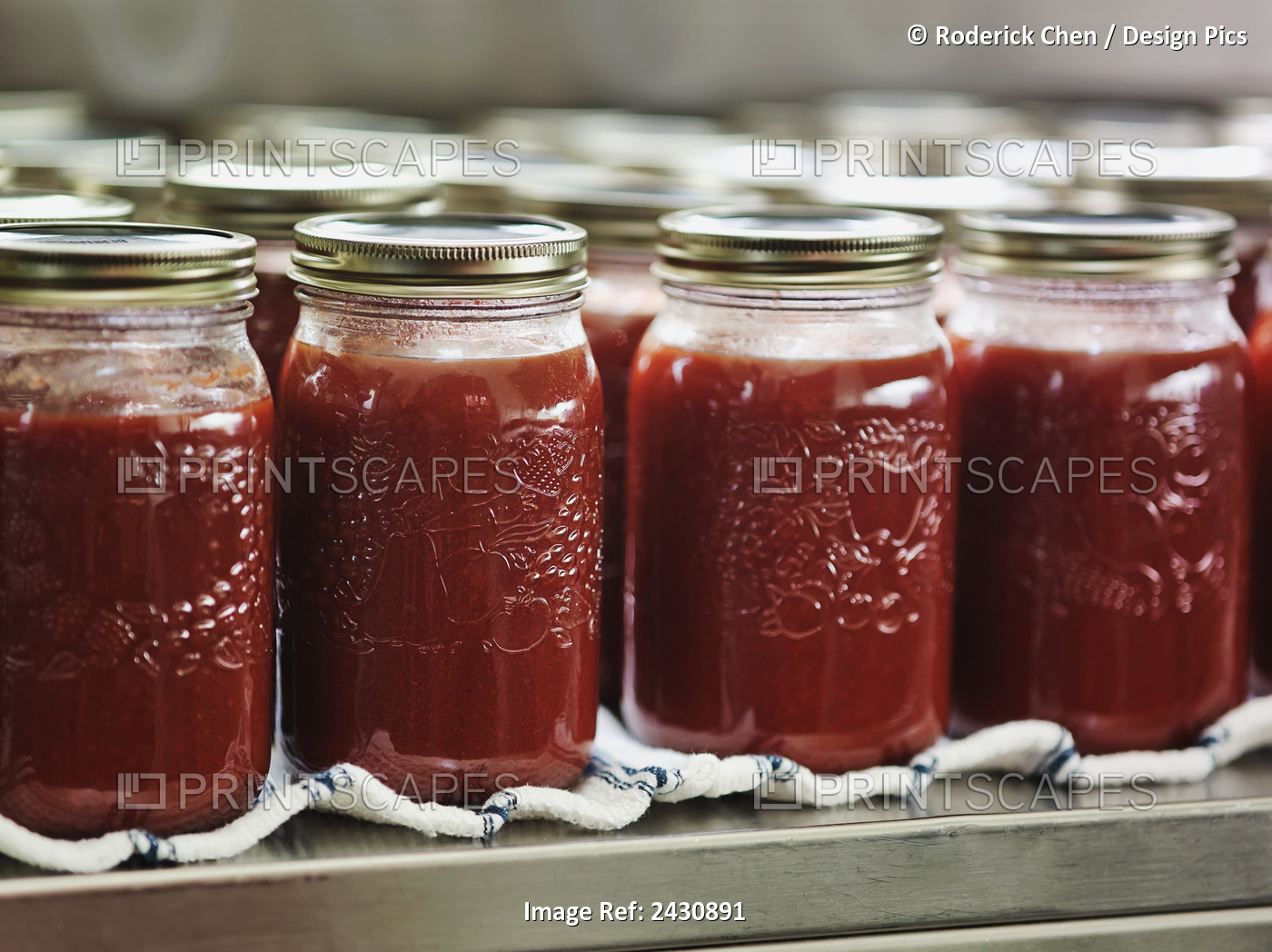 Jars Of Homemade Tomato Sauce; Montreal, Quebec, Canada