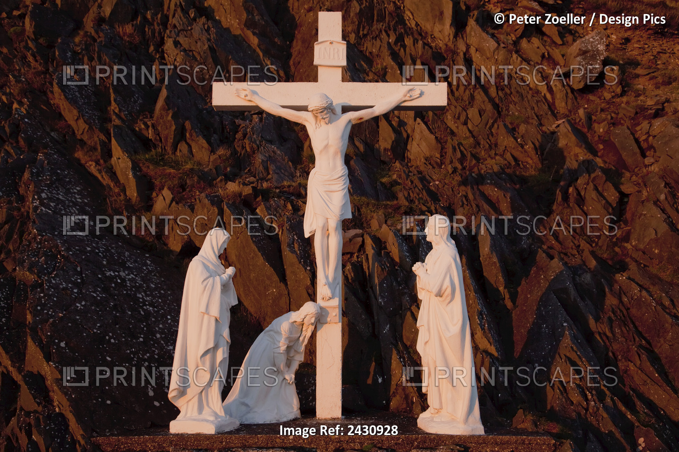 Statues Of Jesus Christ On The Cross And Followers At The Foot Of The Cross; ...