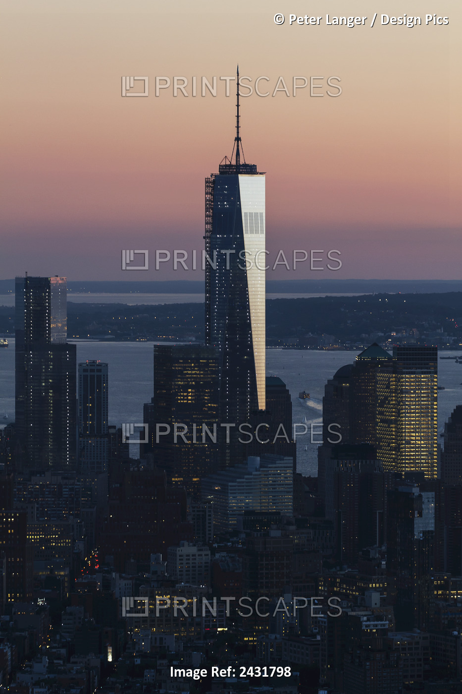One World Trade Center, As Seen From The Empire State Building, New York City, ...