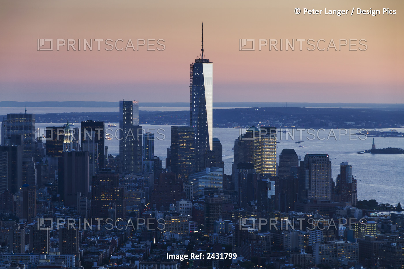 One World Trade Center, As Seen From The Empire State Building, New York City, ...