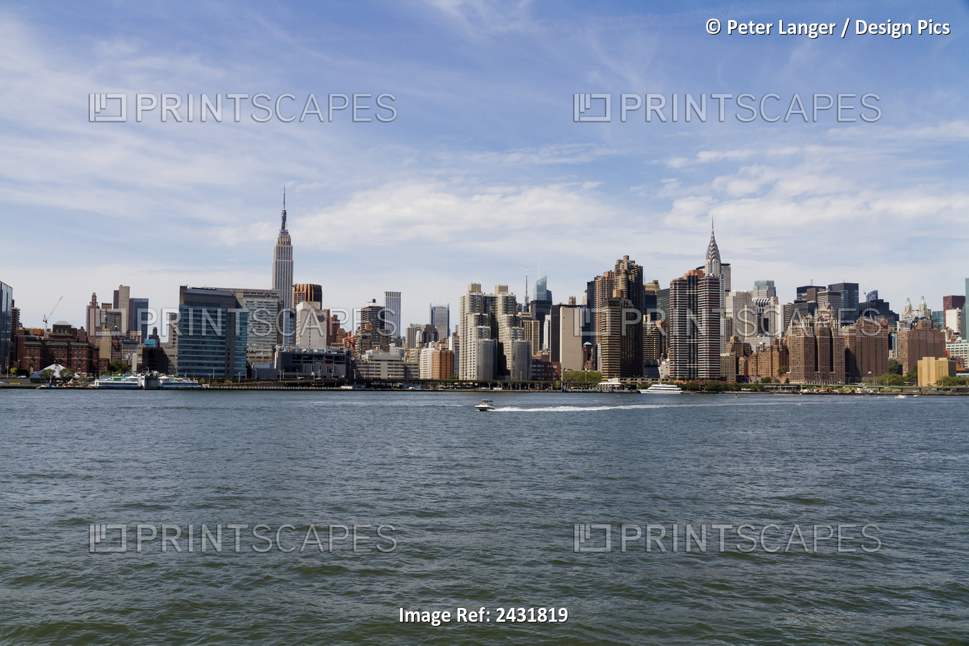 Manhattan Skyline, As Seen From The East River, New York City, New York, United ...