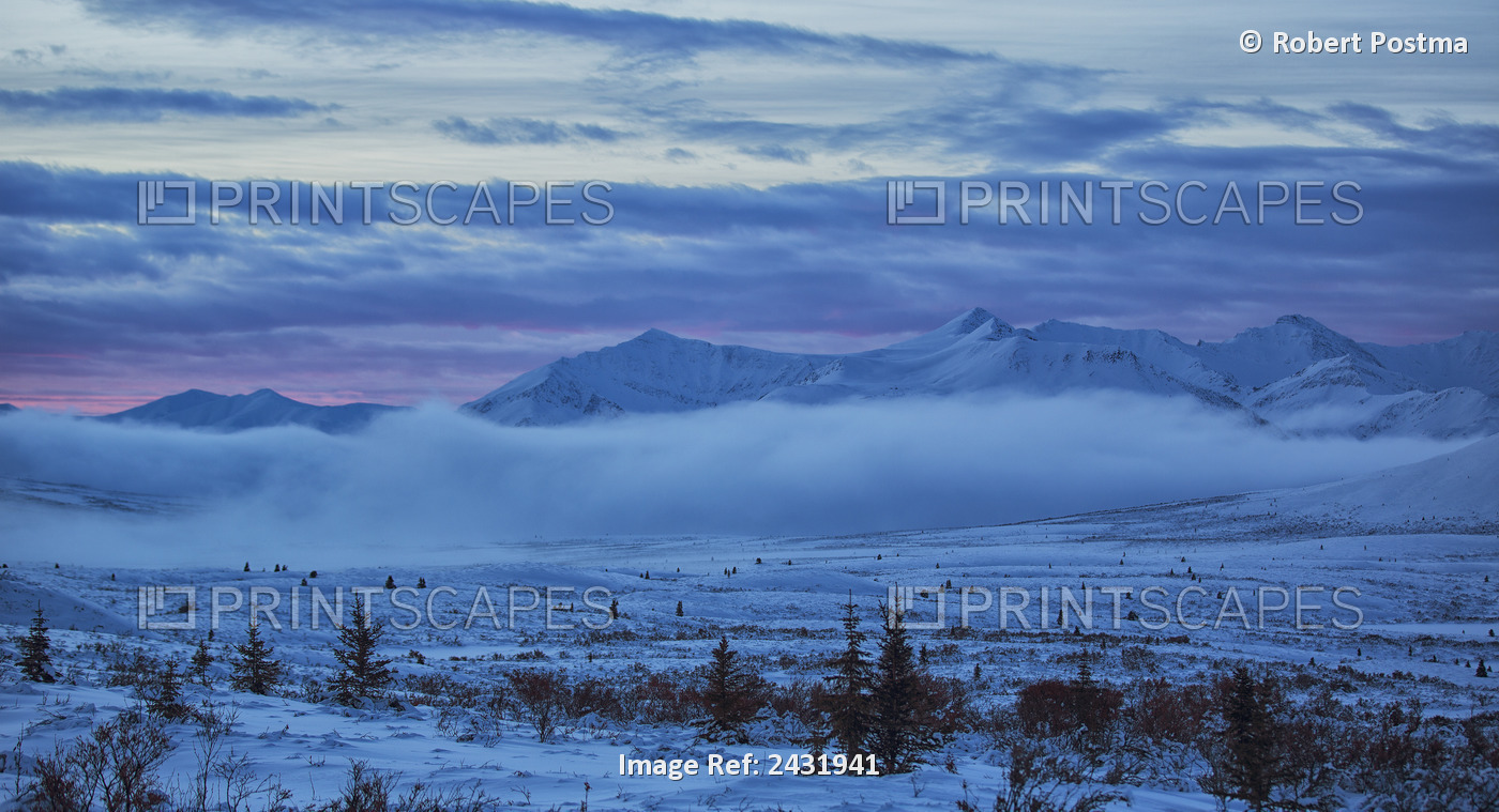Winter Sunrise Along The Dempster Highway; Yukon, Canada