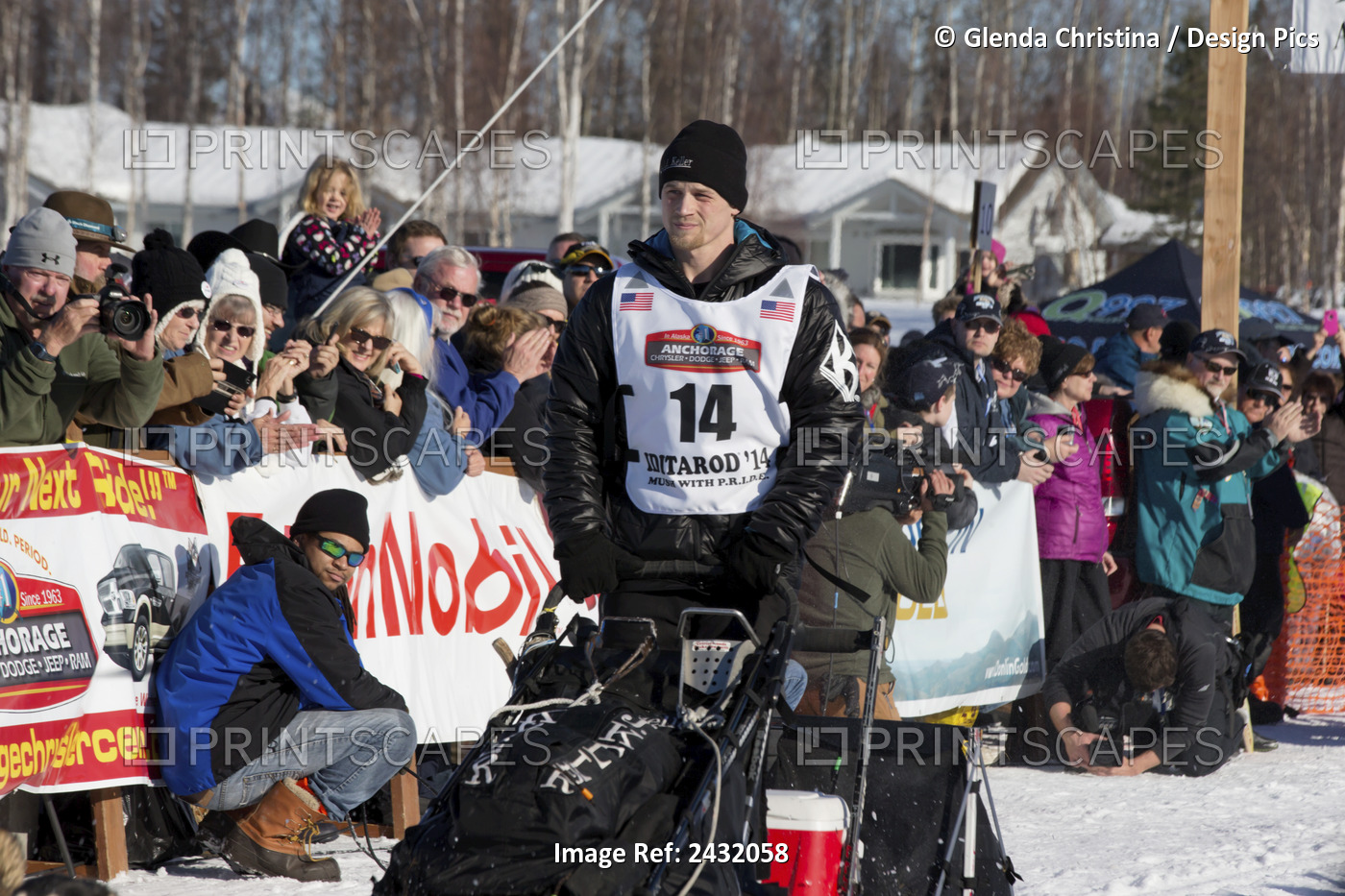 Dallas Seavey At The Start Of The 2014 Iditarod Sled Dog Race In Willow, ...