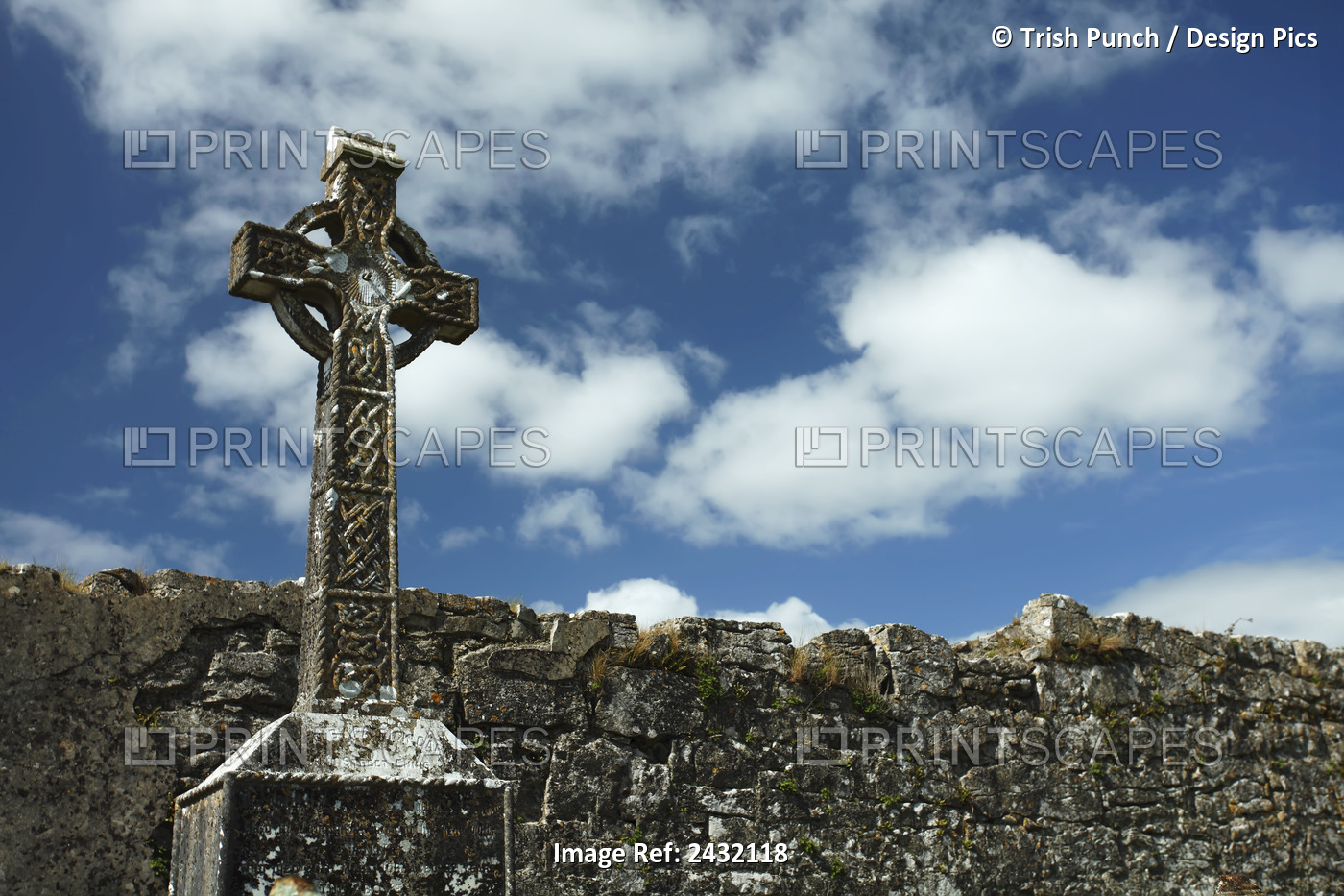 Celtic Cross In The Ruins Of Clare Abbey; Ennis, County Clare, Ireland