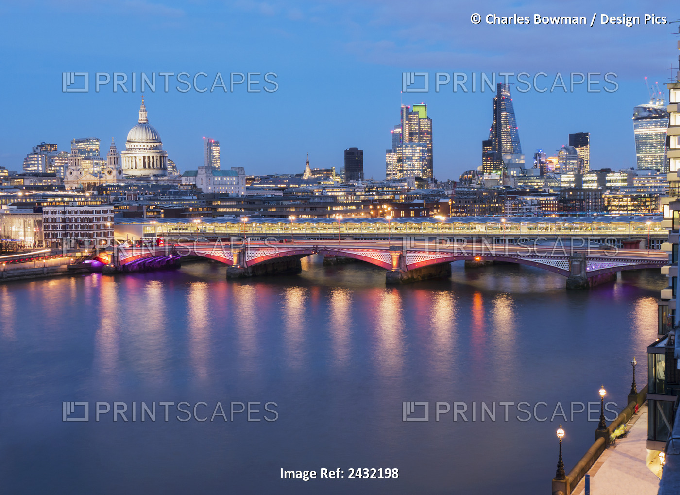 St Paul's Cathedral In The Skyline At Dusk; London, England