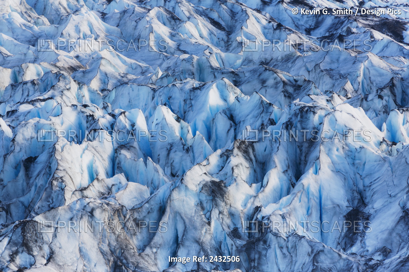 Close Up Of Shoup Glacier Showing Ice With Traces Of Glacial Silt And Dirt On ...
