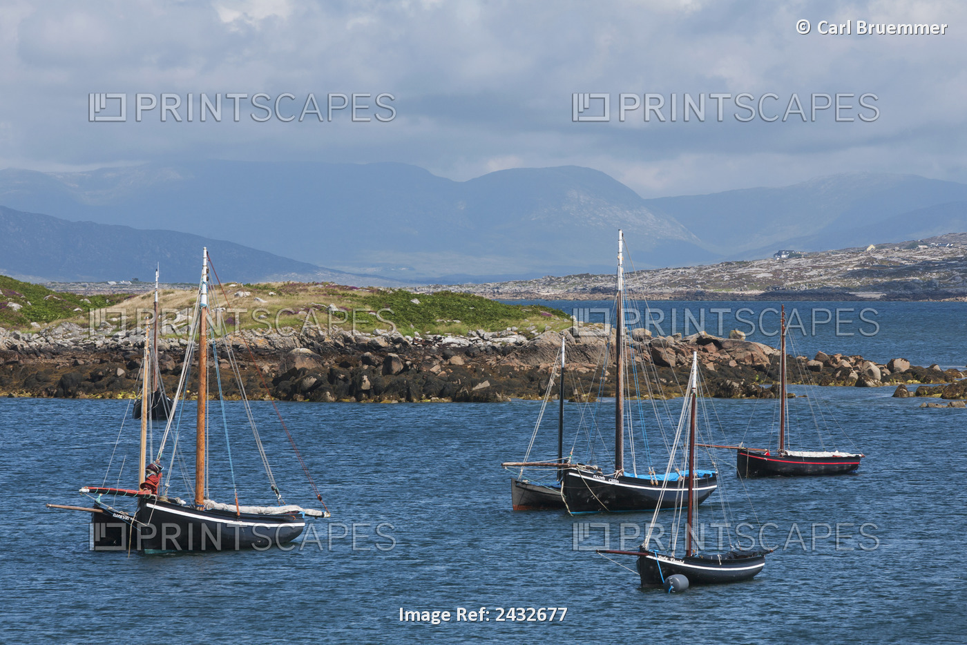 Historic Sailing Boats; Gorumna Island, Connemara, County Galway, Ireland