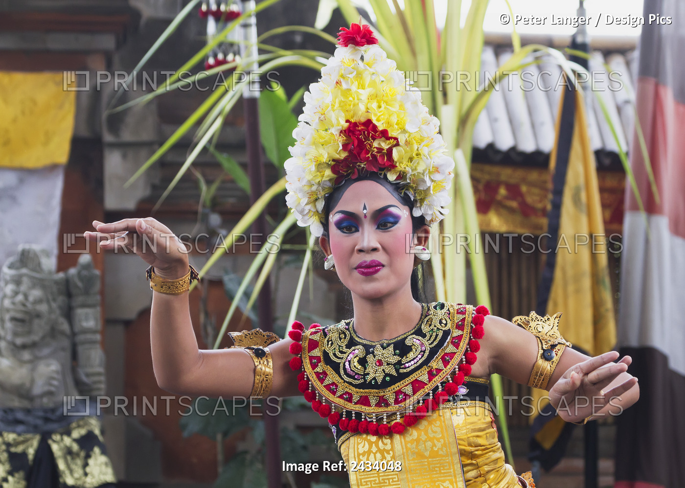 Balinese Dancer Using Codified Hand Positions And Gestures At A Barong Dance ...