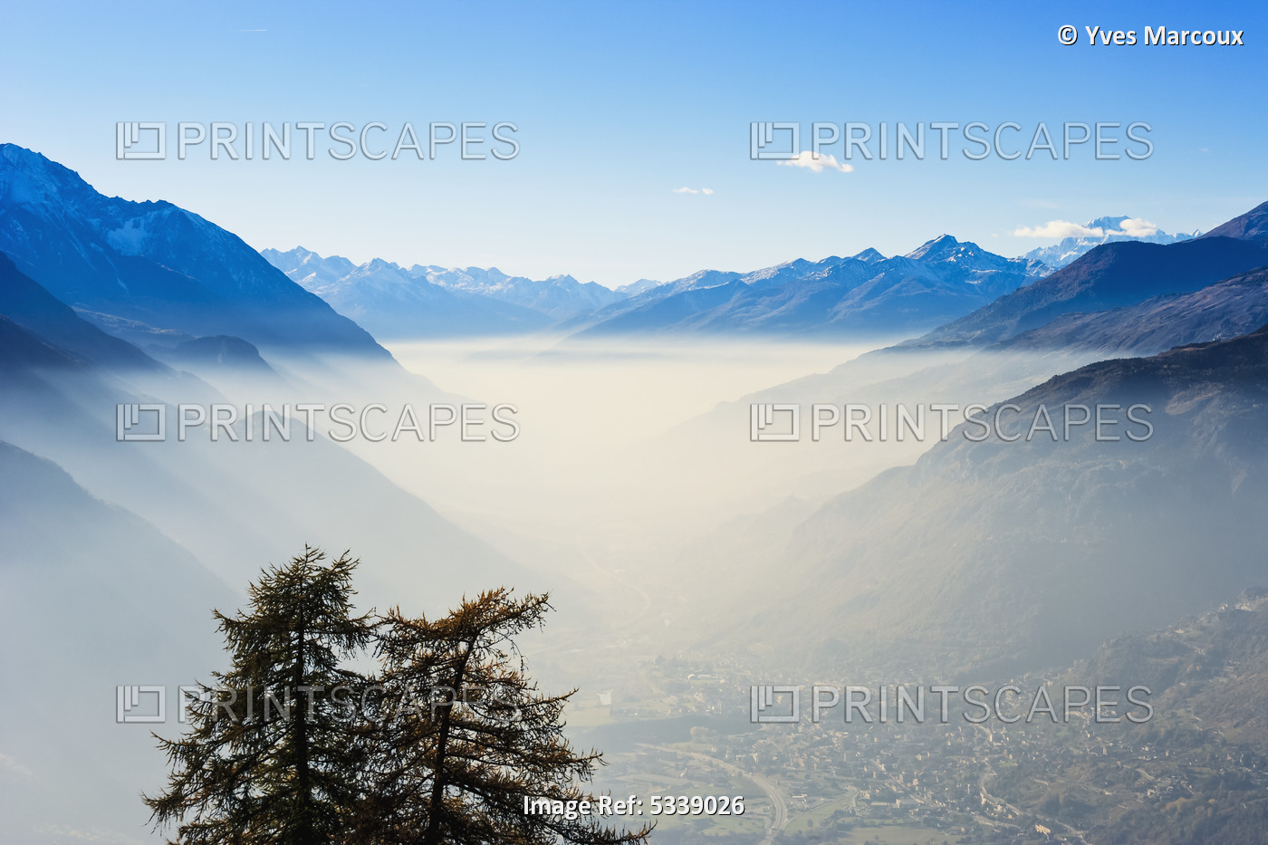 Smog In Aosta Valley And Mont Blanc; Italy