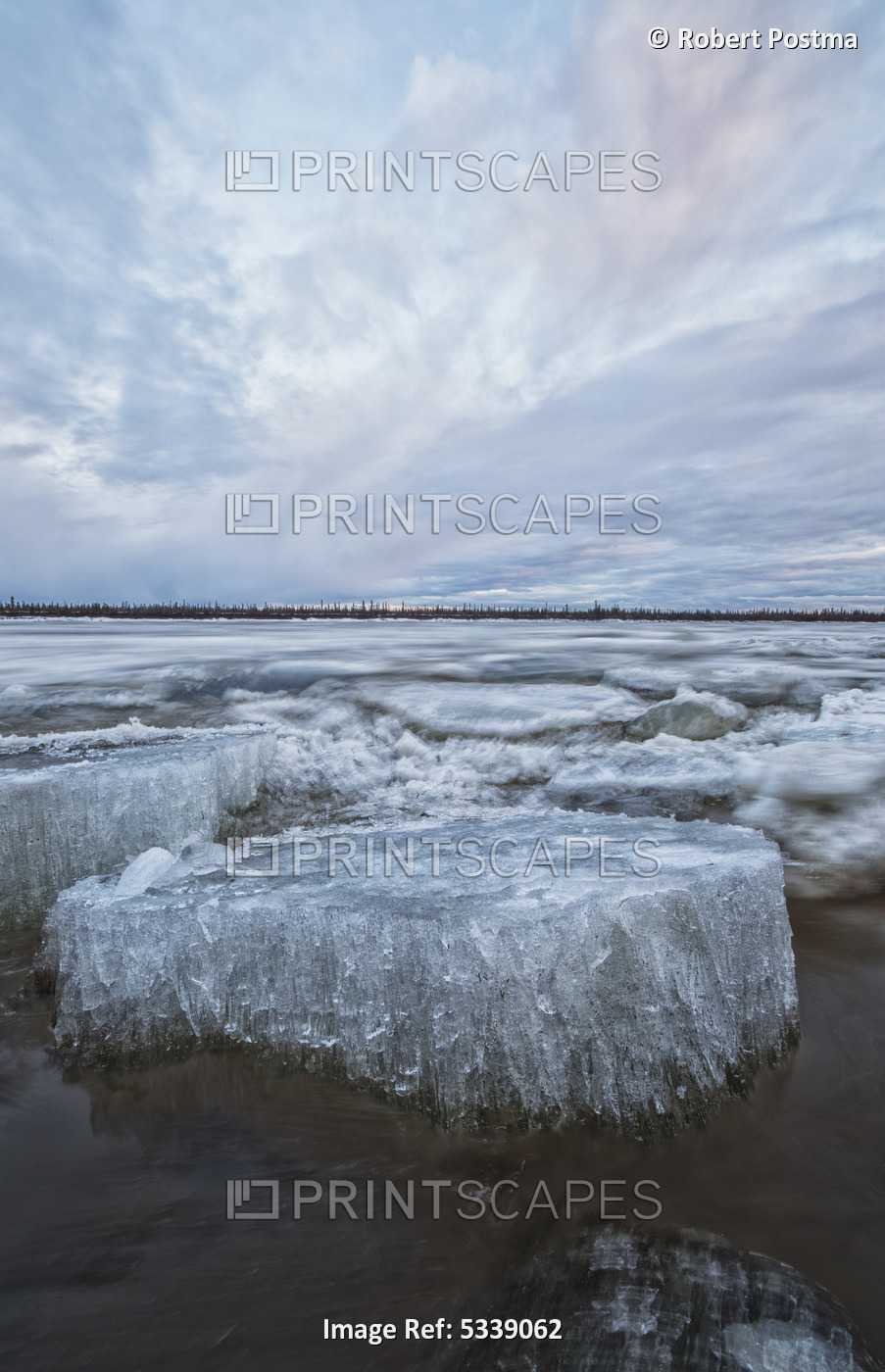 Long Exposure Of The Ice Flowing Down The Porcupine River After It Broke Up; ...