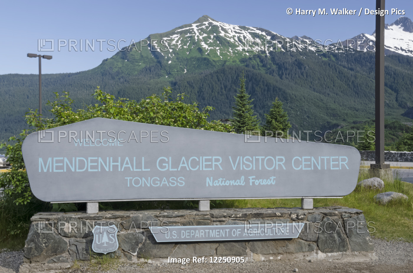 Mendenhall Glacier Visitor Centre Sign At Mendenhall Glacier, Tongass National ...