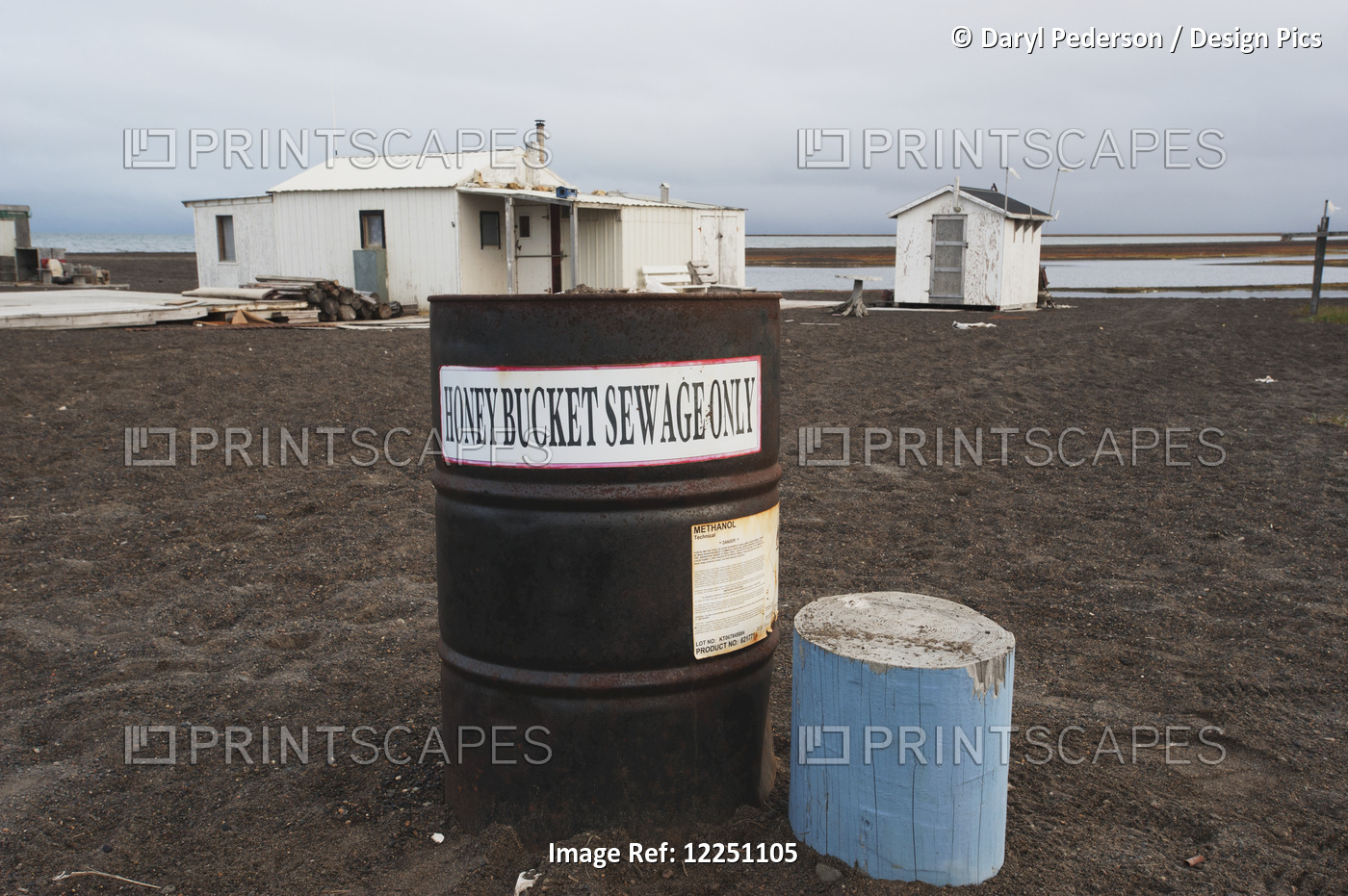 Honey Bucket (Sewage) Collection Site In Barrow, Arctic Alaska.