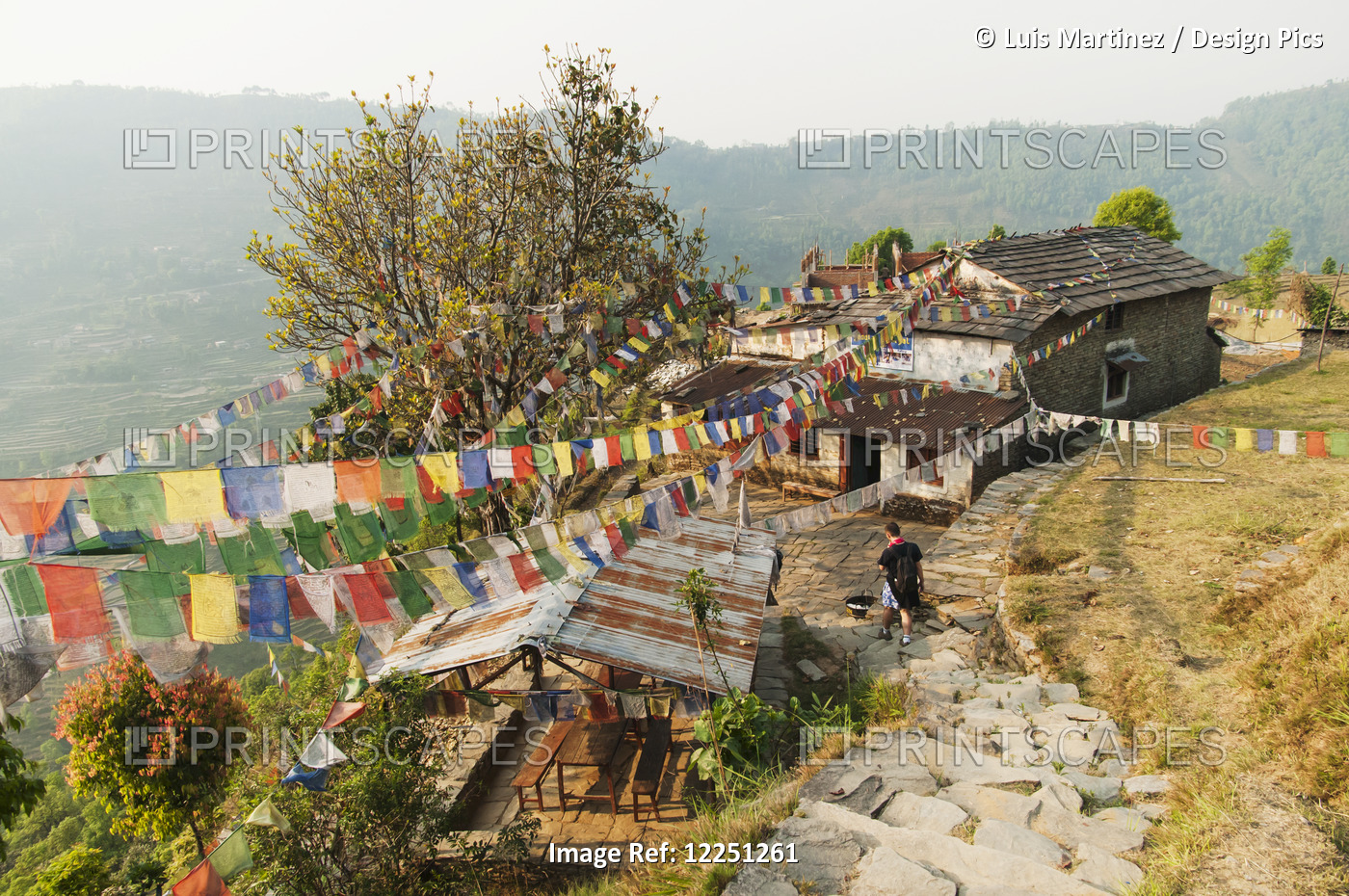 Annapurnas Route In Nepal Through Gandruk Village, A Tibetan House Decorated ...