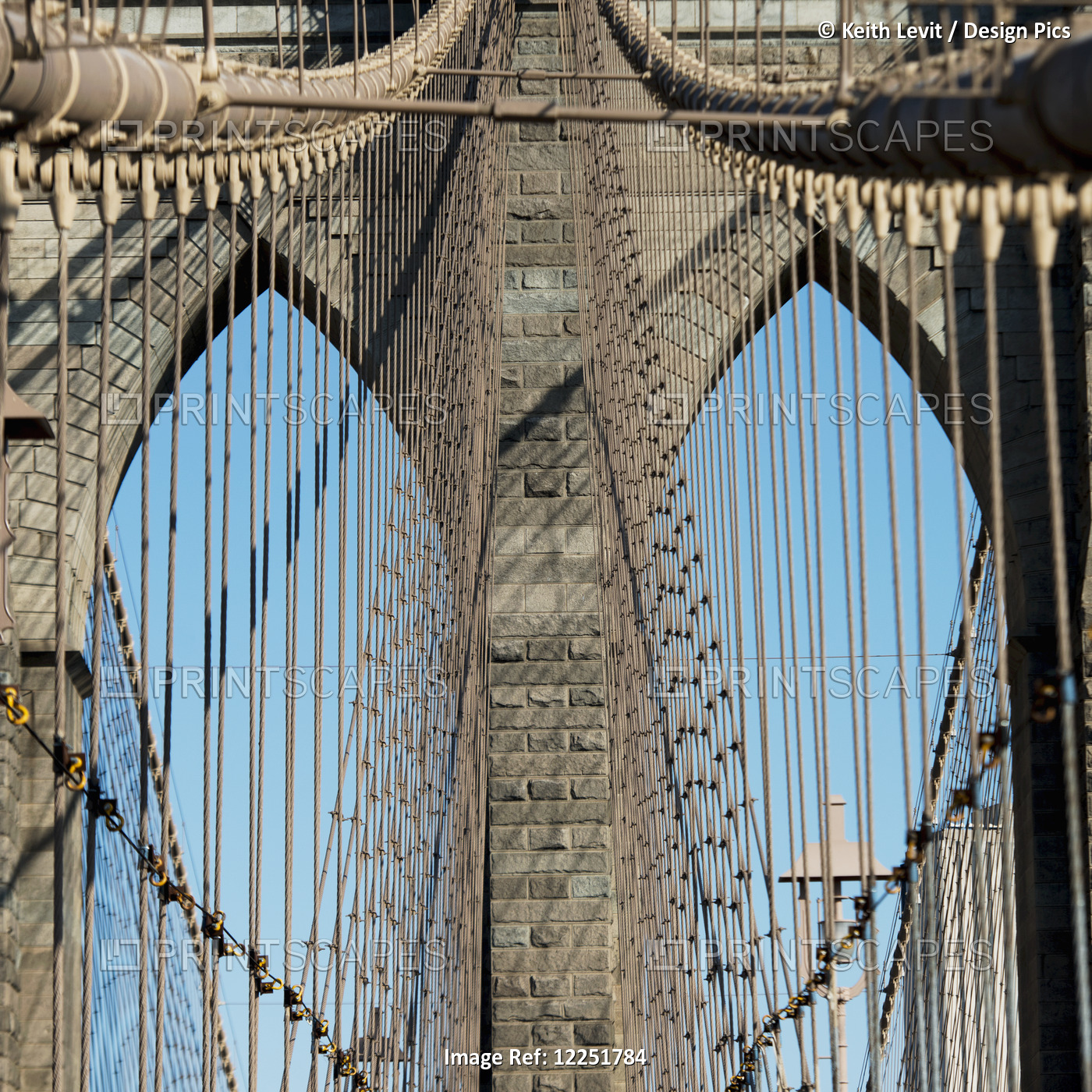 Detail Of Cables On A Bridge; New York City, New York, United States Of America
