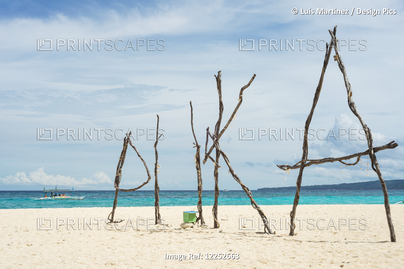 Puka Beach In Boracay, White Sand And Blue Water, With The Work Puka Made Of ...