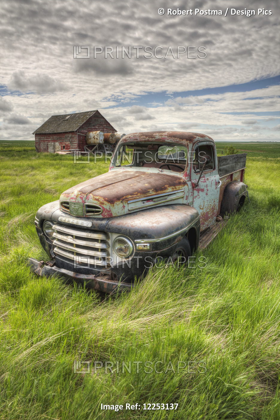 Hdr Image Of An Abandoned Truck In A Rural Area; Saskatchewan, Canada