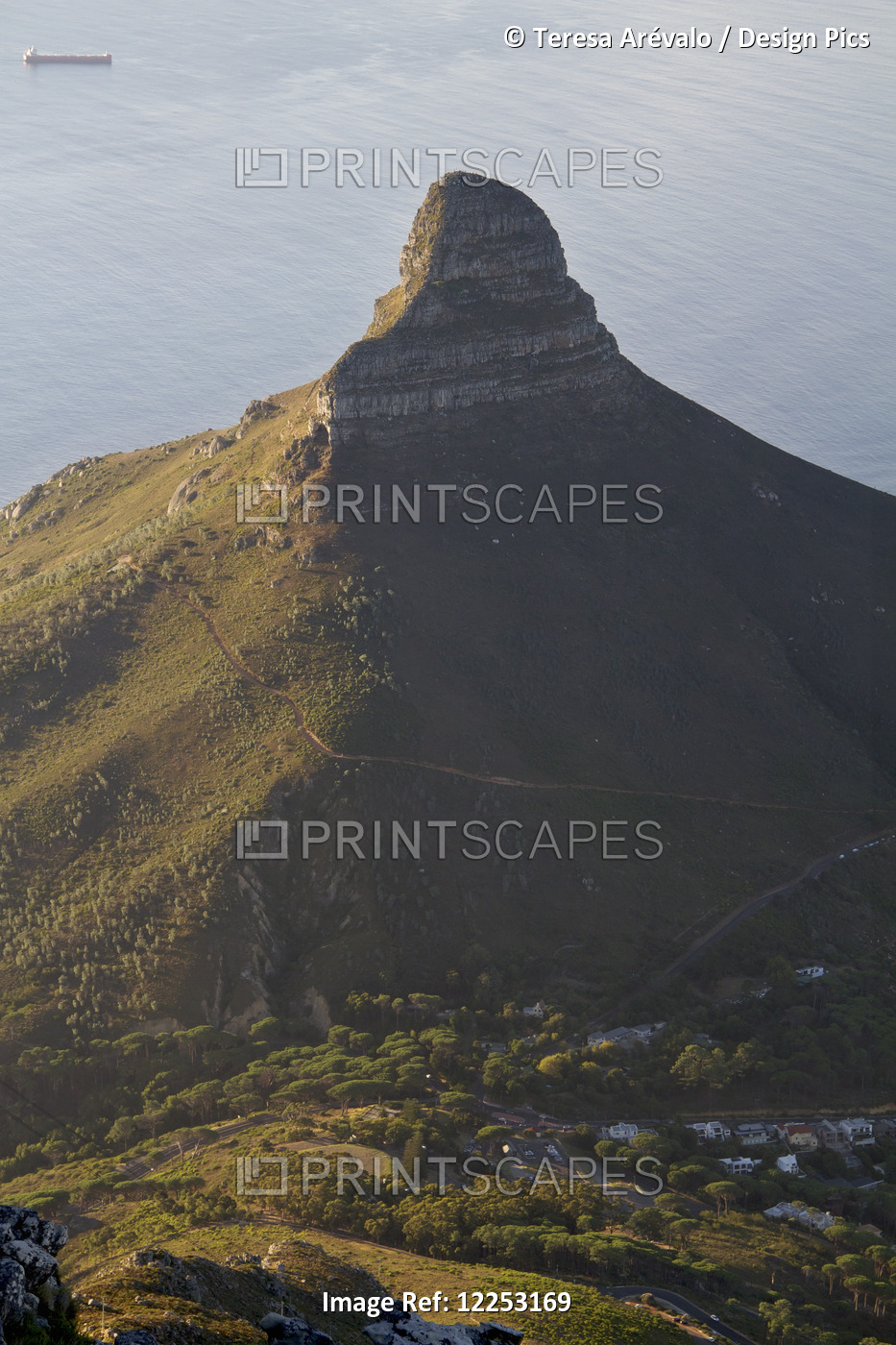 Lion's Head Mountain, Top View From Table Mountain; Cape Town, South Africa