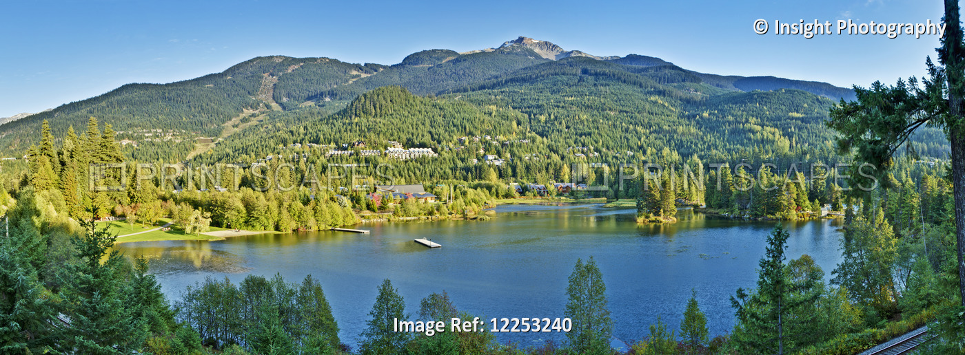 Whistler Mountain And Alpha Lake In The Creekside Area; Whistler, British ...