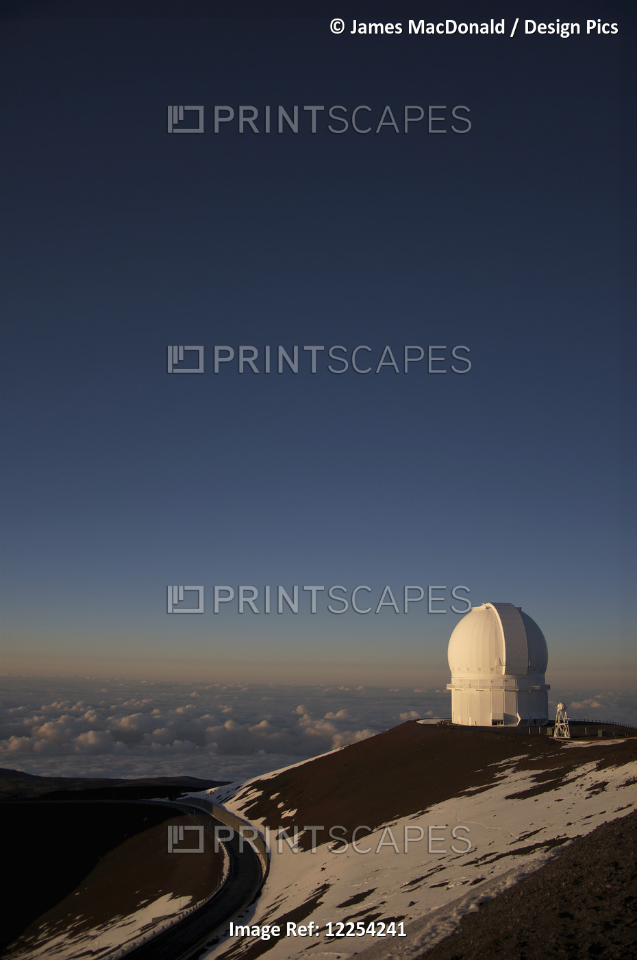 The Sun Sets Over The Summit Of Mauna Kea And The Domed Observatories And ...