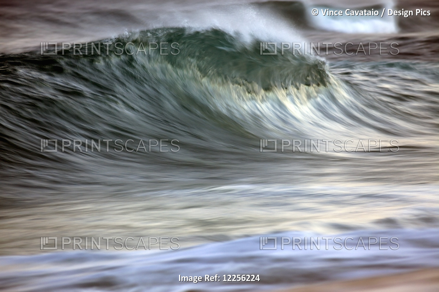 Motion Blur Of Breaking Wave; Hawaii, United States Of America