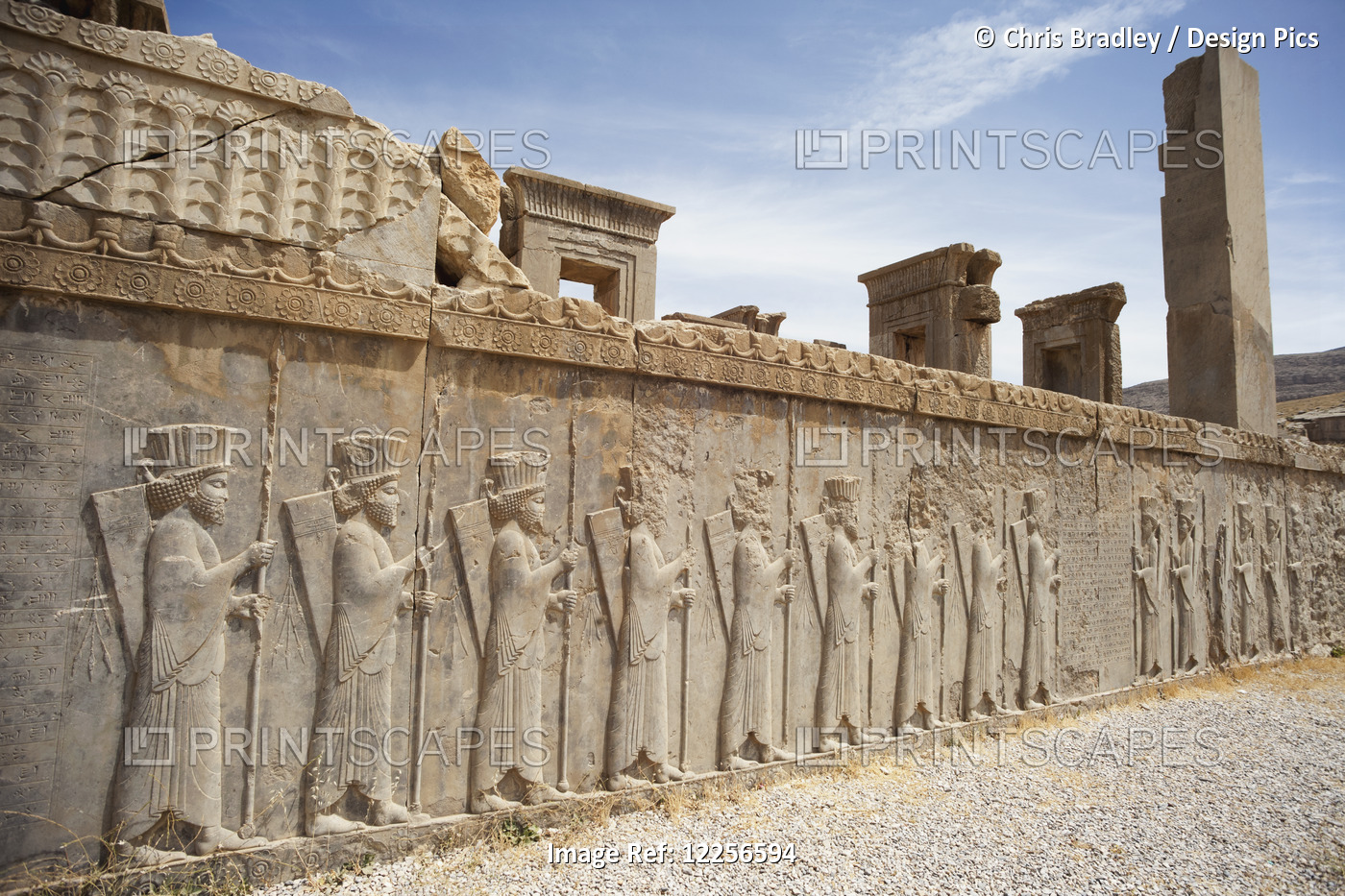 Bas Reliefs Of Persian Guards, Winter Palace Of Darius (Tashara); Persepolis, ...