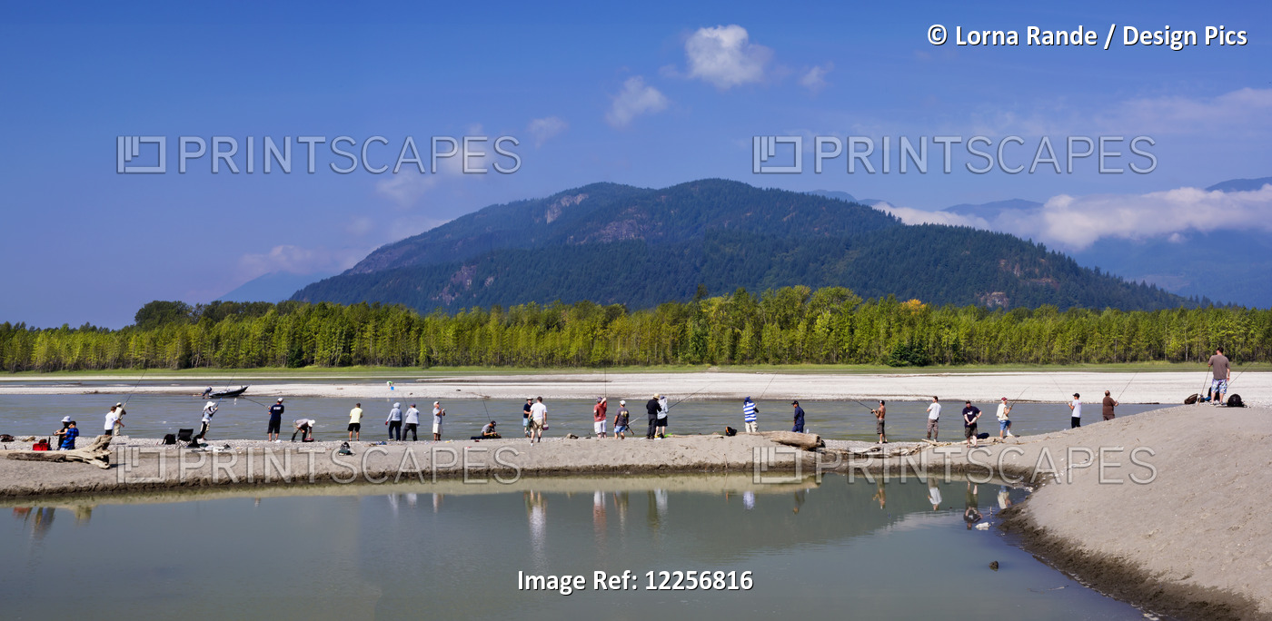 Fishing For Sockeye Salmon On The Peg Leg Bar; Chilliwack, British Columbia, ...