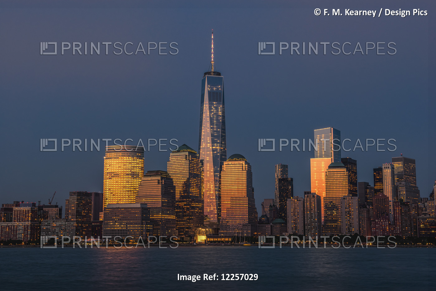 The New World Trade Center At Sunset As Viewed From Jersey City, New Jersey; ...