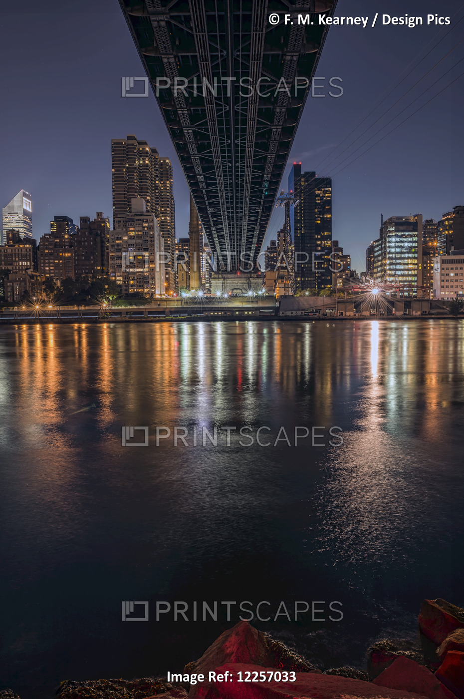 Queensboro Bridge And Manhattan Skyline At Sunset As Viewed From Roosevelt ...