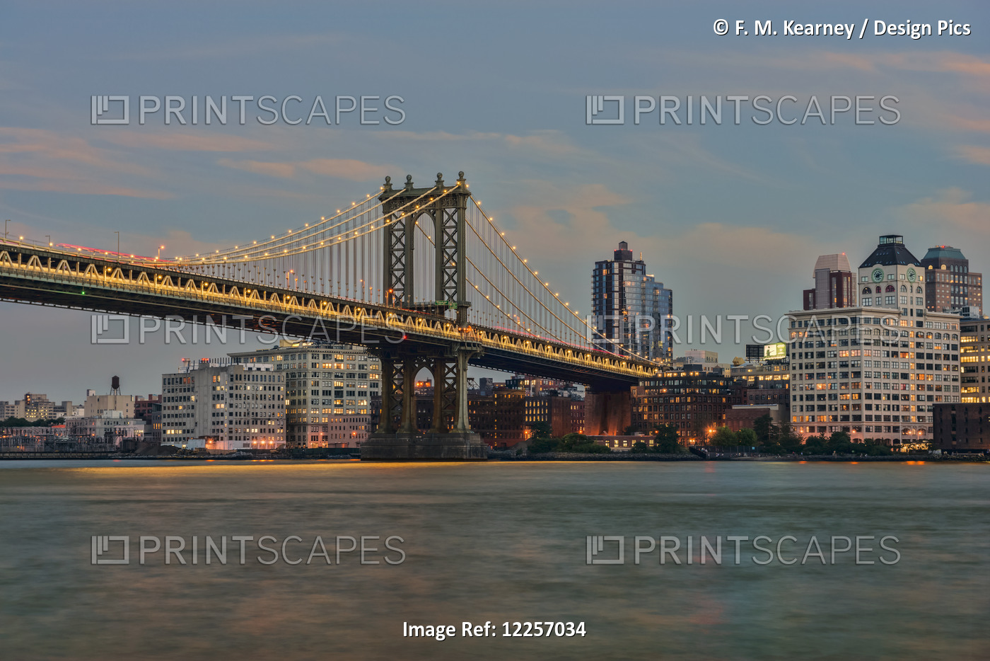 Manhattan Bridge At Sunset; New York City, New York City, United States Of ...