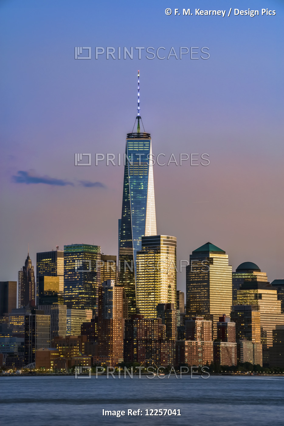World Trade Center And Lower Manhattan At Sunset As Viewed From Hoboken, New ...