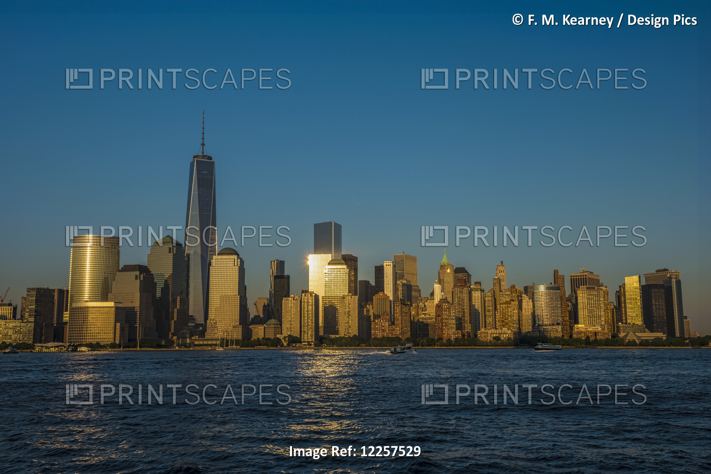 The New World Trade Center At Sunset As Viewed From Jersey City, New Jersey; ...