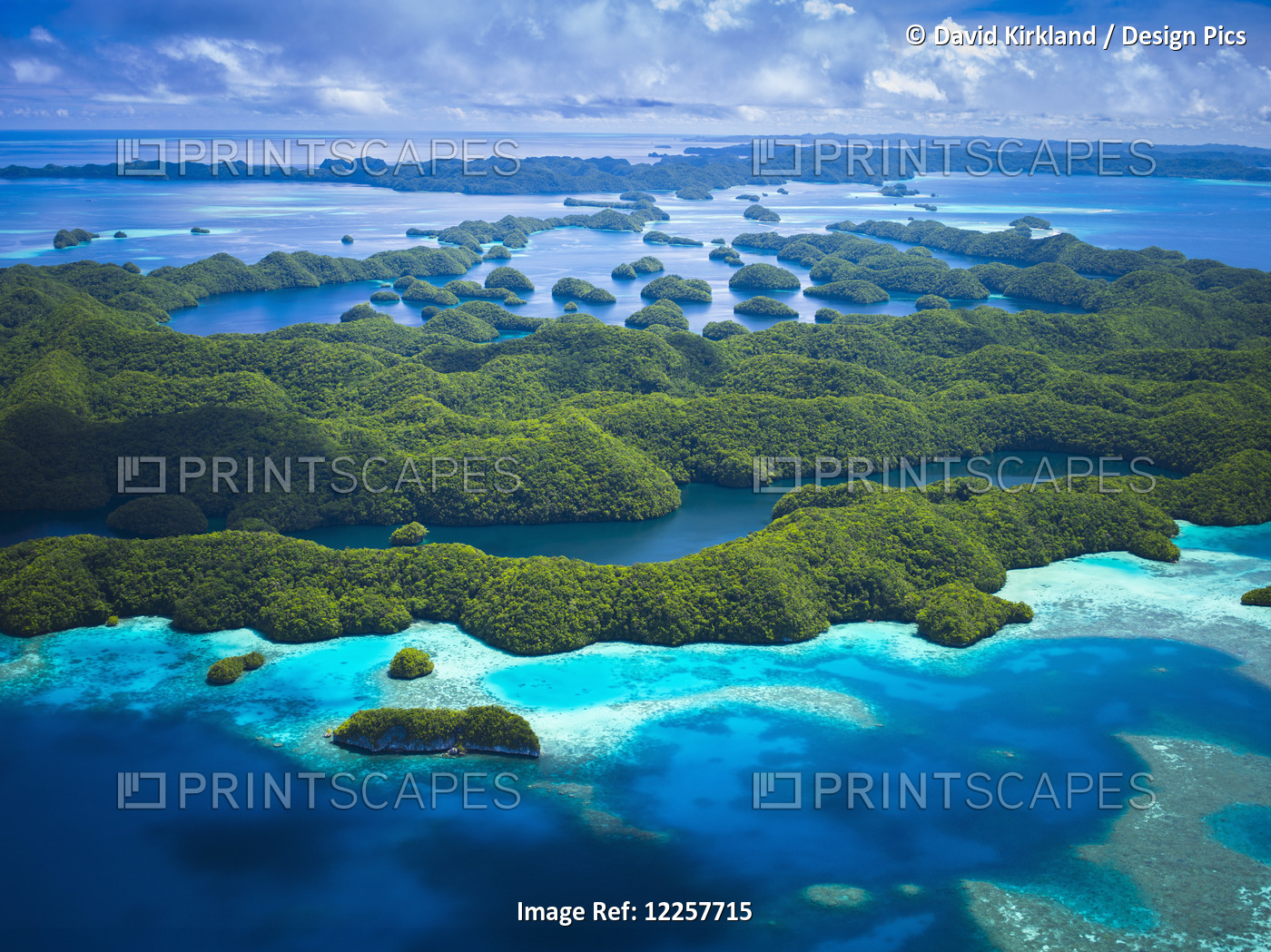 Aerial View Of World Heritage Listed Palau Islands; Micronesia