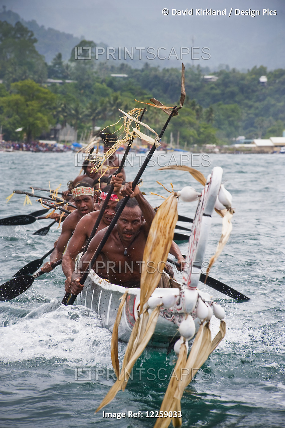 Participants In Canoe Race At Milne Bay Canoe Festival; Alotau, Milne Bay, ...