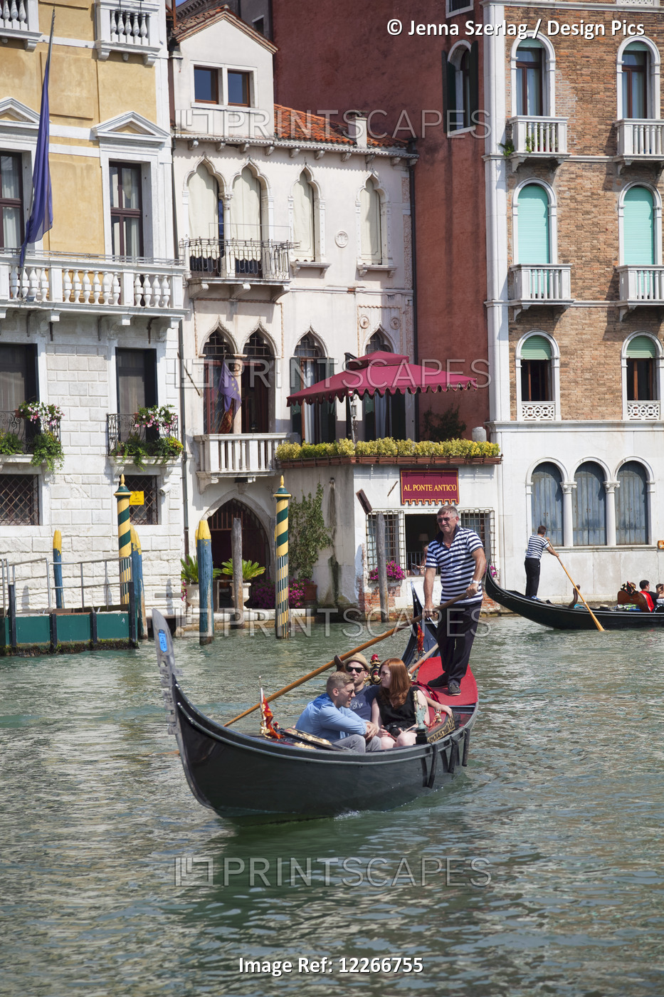 A Gondola On The Grand Canal; Venice, Italy