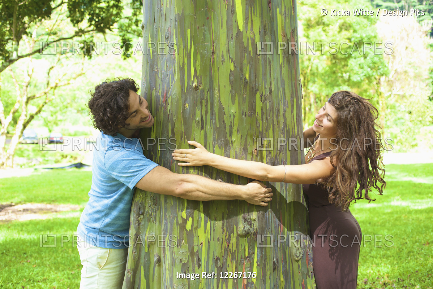 Couple In Arboretum; Kauai, Hawaii, United States Of America