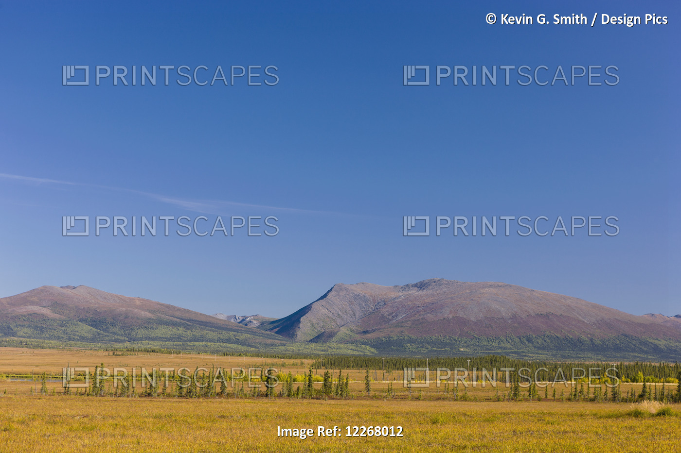 View Of The Powerline To The Village Of Kobuk, Cosmos Mountain In The ...