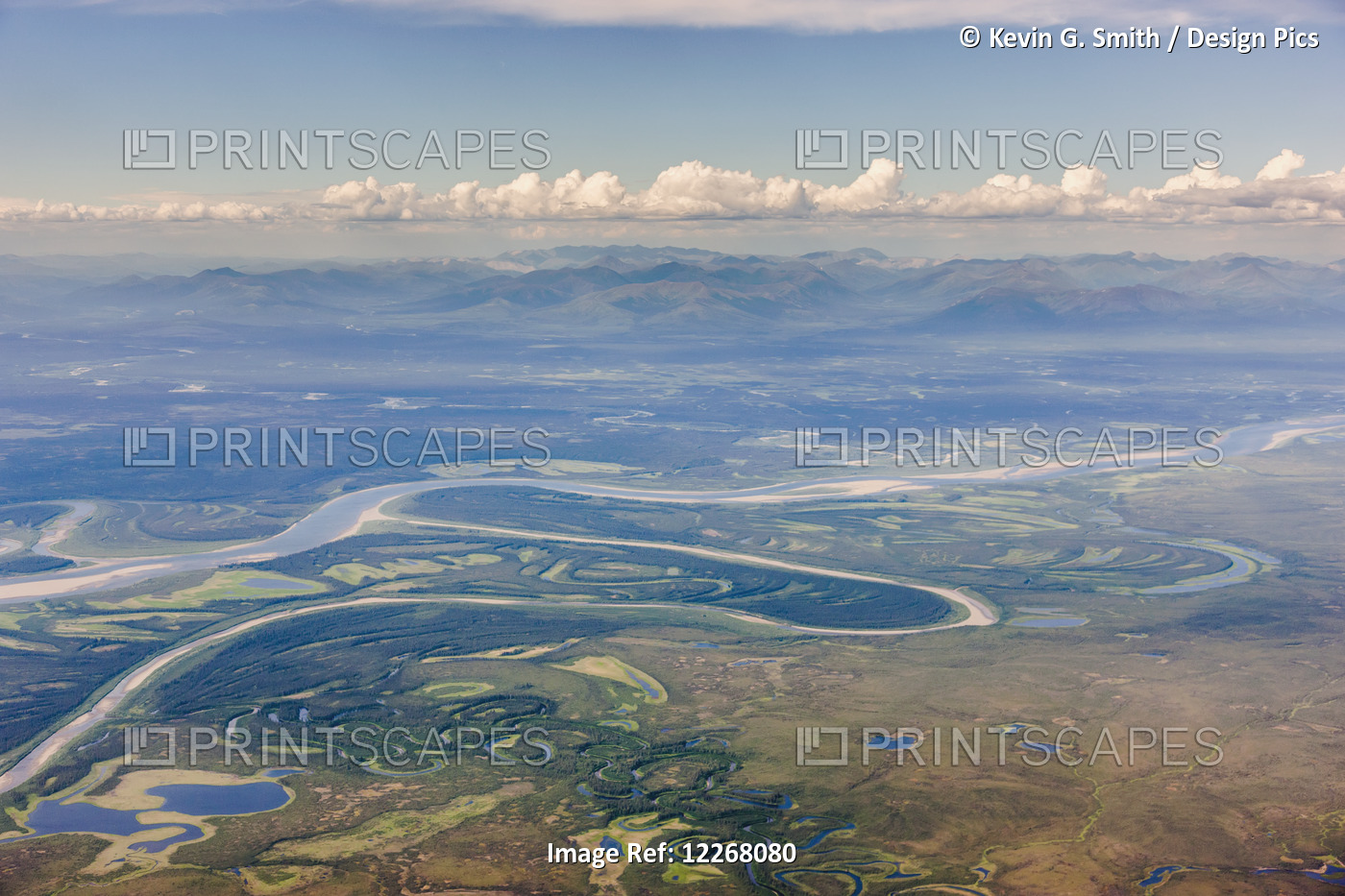 Aerial View Of The Kobuk River With The Baird Mountains Visible In The ...